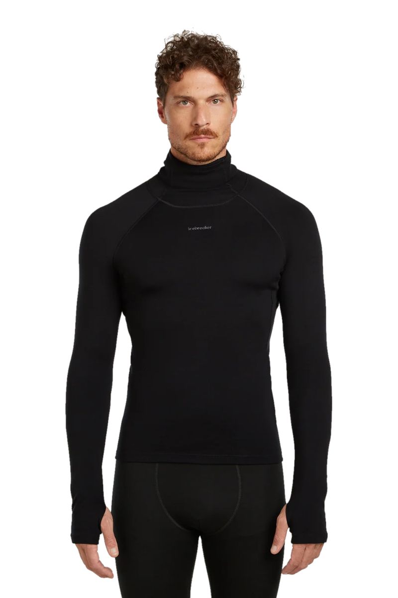 KOSZULKA 300 MERINOFINE POLAR LS ROLL NECK-BLACK