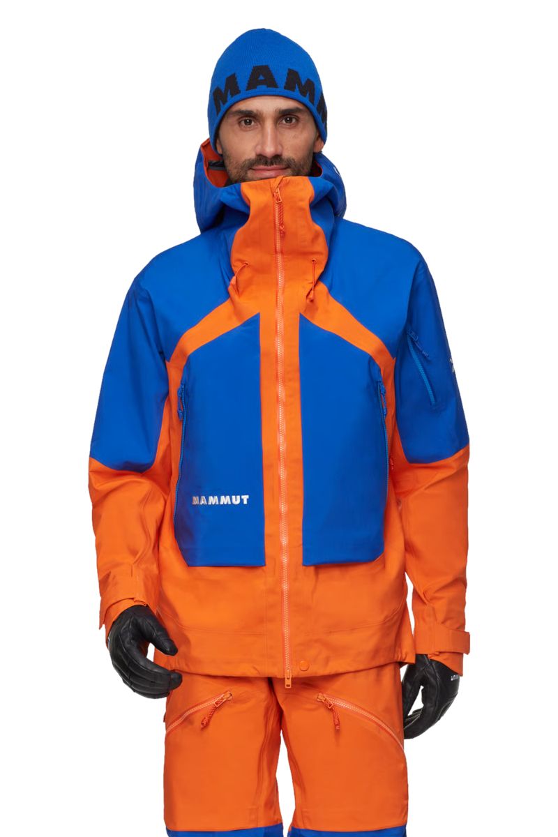 KURTKA EIGER NORDWAND PRO HS HOODED-EIGER ORANGE-EIGER BLUE