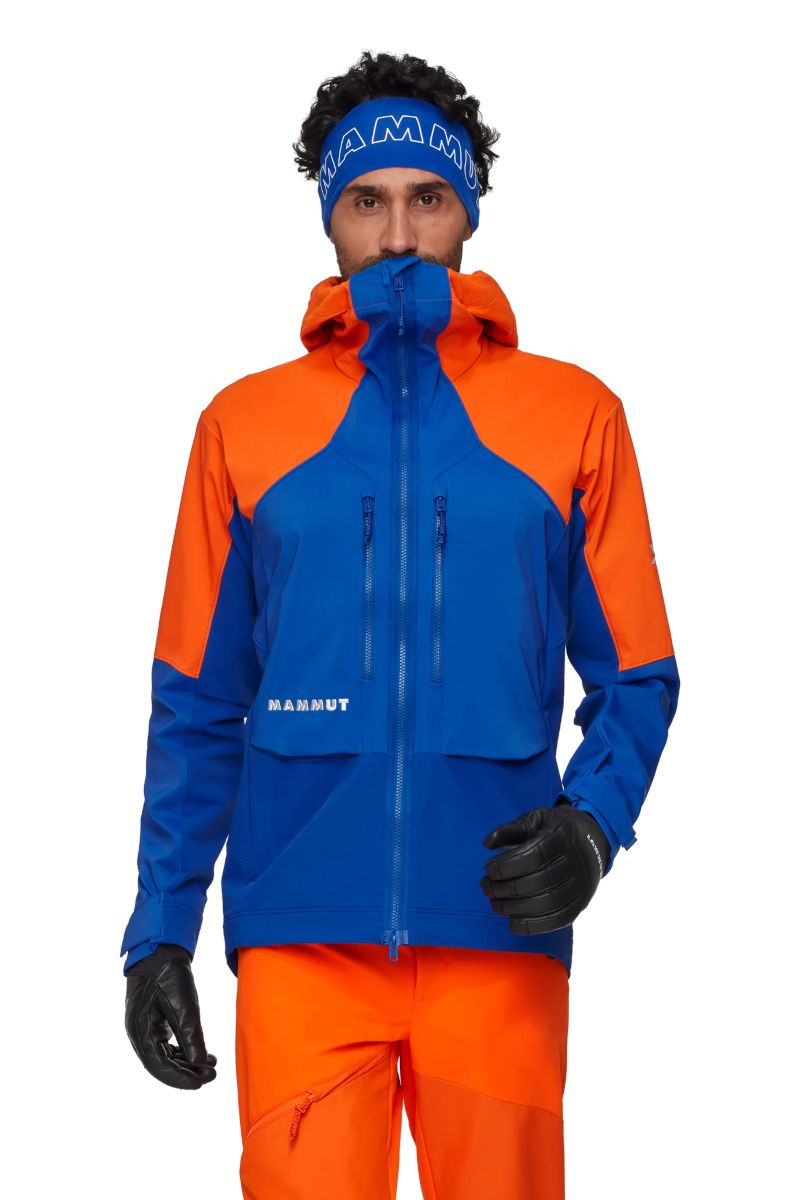 KURTKA EIGER NORDWAND PRO SO HOODED-EIGER BLUE-EIGER ORANGE