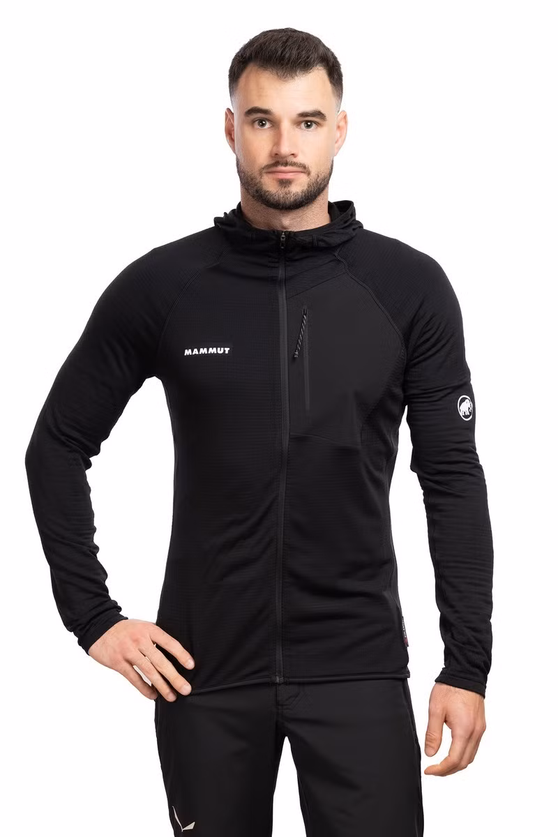 BLUZA AENERGY LIGHT ML HOODED-BLACK