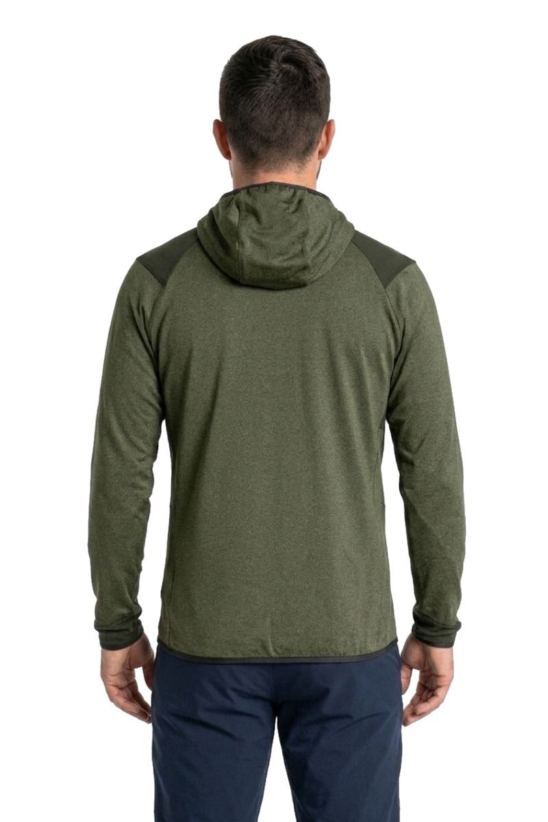 BLUZA AGNER HYBRID PL DST FZ HOODY-FADED GREEN MELANGE-0910