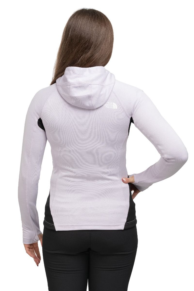 BLUZA AO MIDLAYER FZ HOODIE WOMEN-LAVENDER FOG WHITE HEATHER-TNF BLACK HEATHER