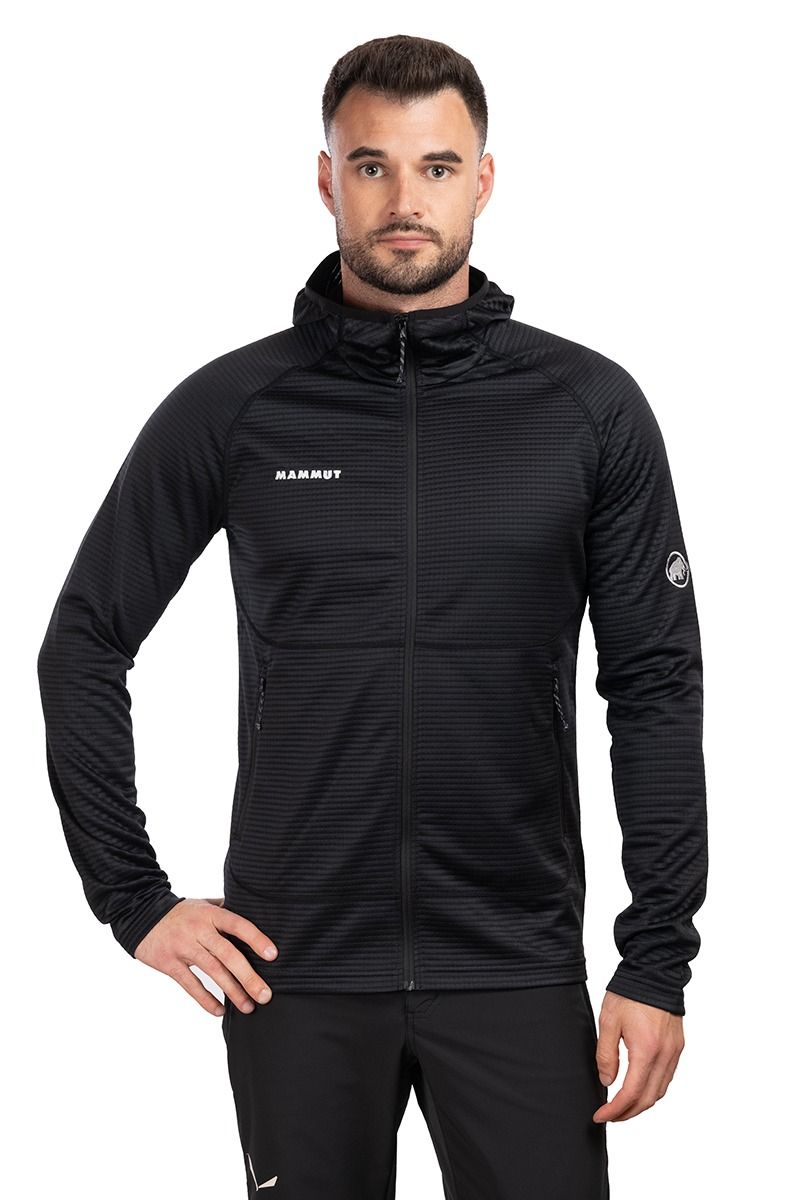 BLUZA CRAG ML HOODED-BLACK
