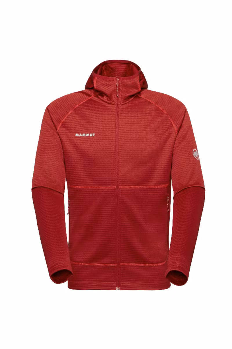 BLUZA CRAG ML HOODED-DARK MAMMUT RED