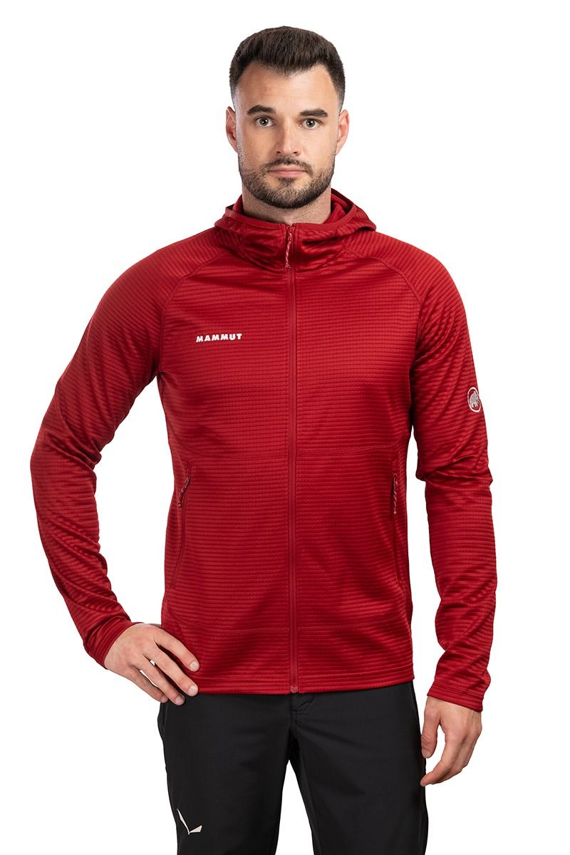 BLUZA CRAG ML HOODED-DARK MAMMUT RED