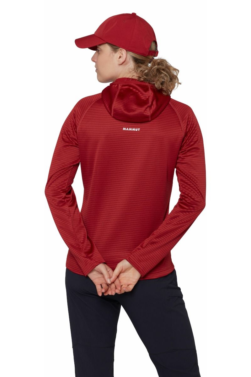BLUZA CRAG ML HOODED WOMEN-DARK MAMMUT RED