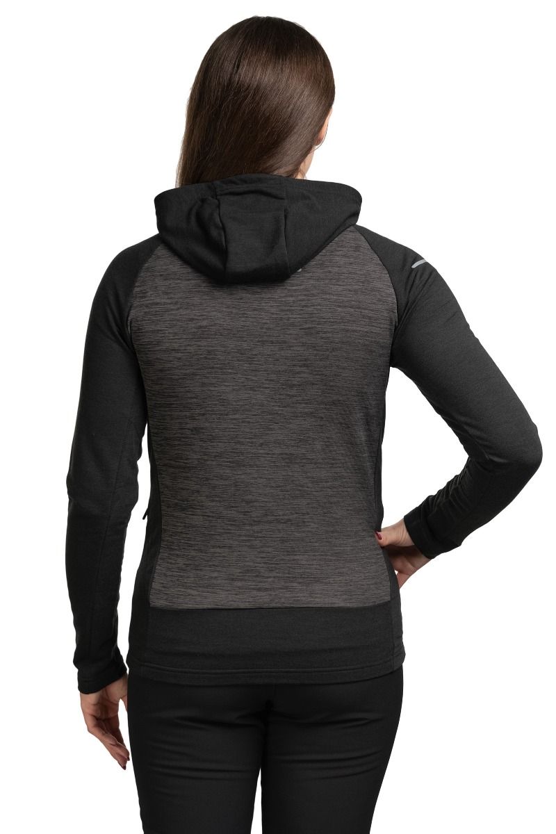 BLUZA DELMORE WOMEN-BLACK-DARK GREY MELANGE