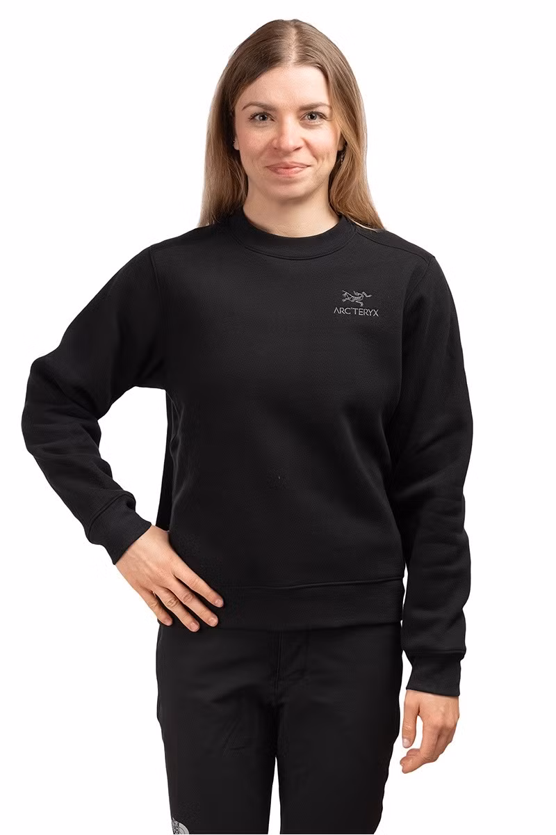 BLUZA EMBLEM FLEECE CREW WOMEN-BLACK