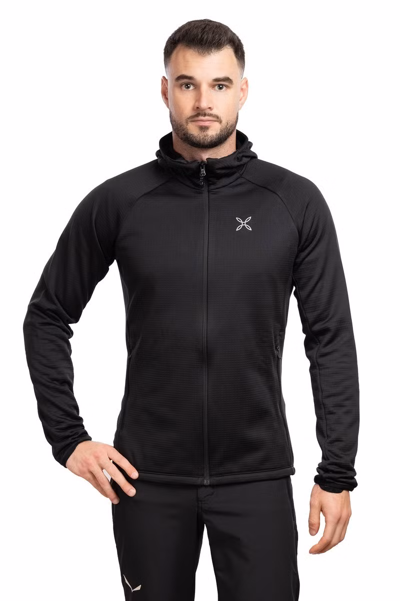 BLUZA FADIS GRID HOODED MAGLIA-BLACK