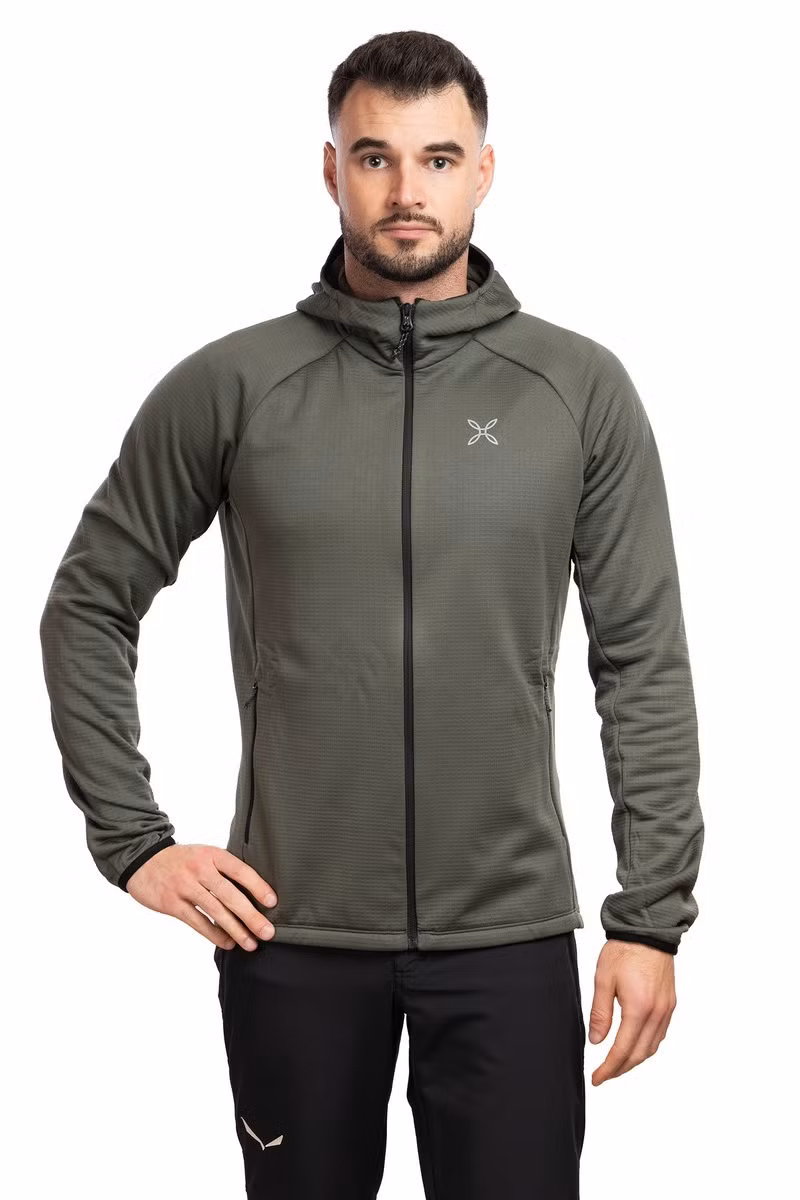 BLUZA FADIS GRID HOODED MAGLIA-VERDE SALVIA