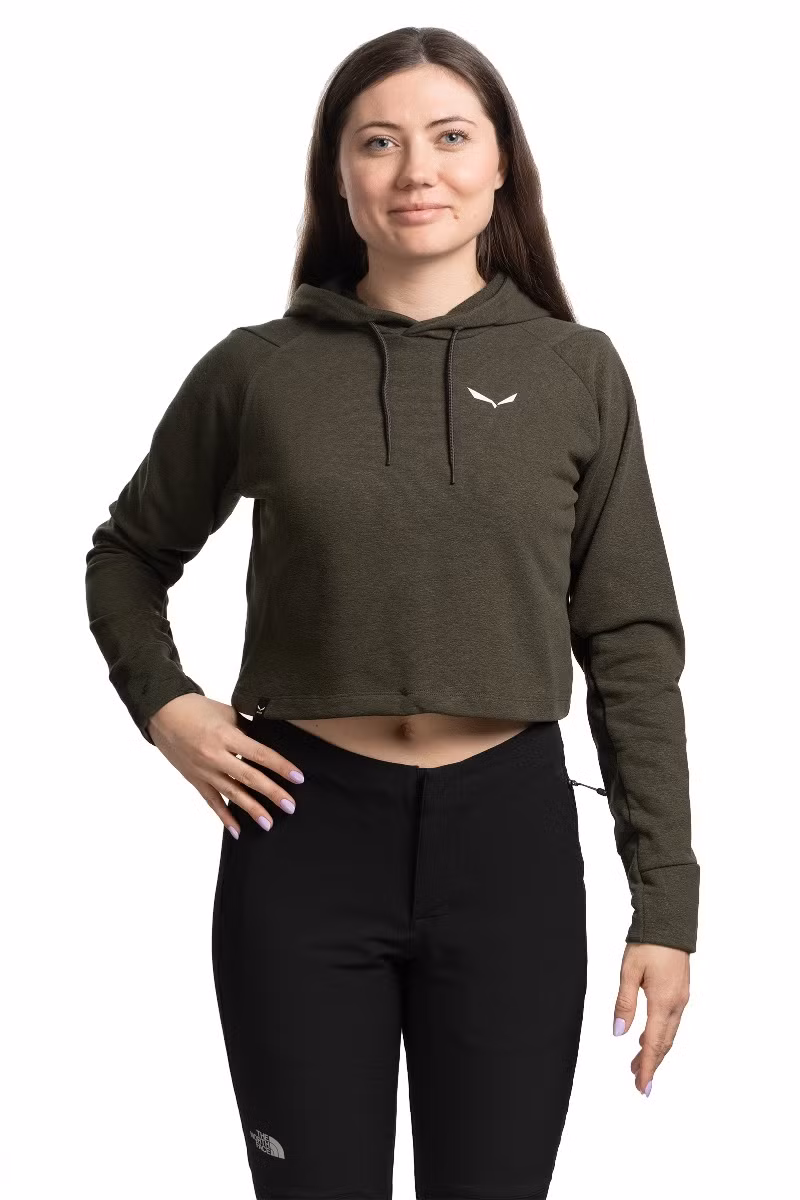 BLUZA LAVAREDO HEMP CROP HOODY WOMEN-DARK OLIVE