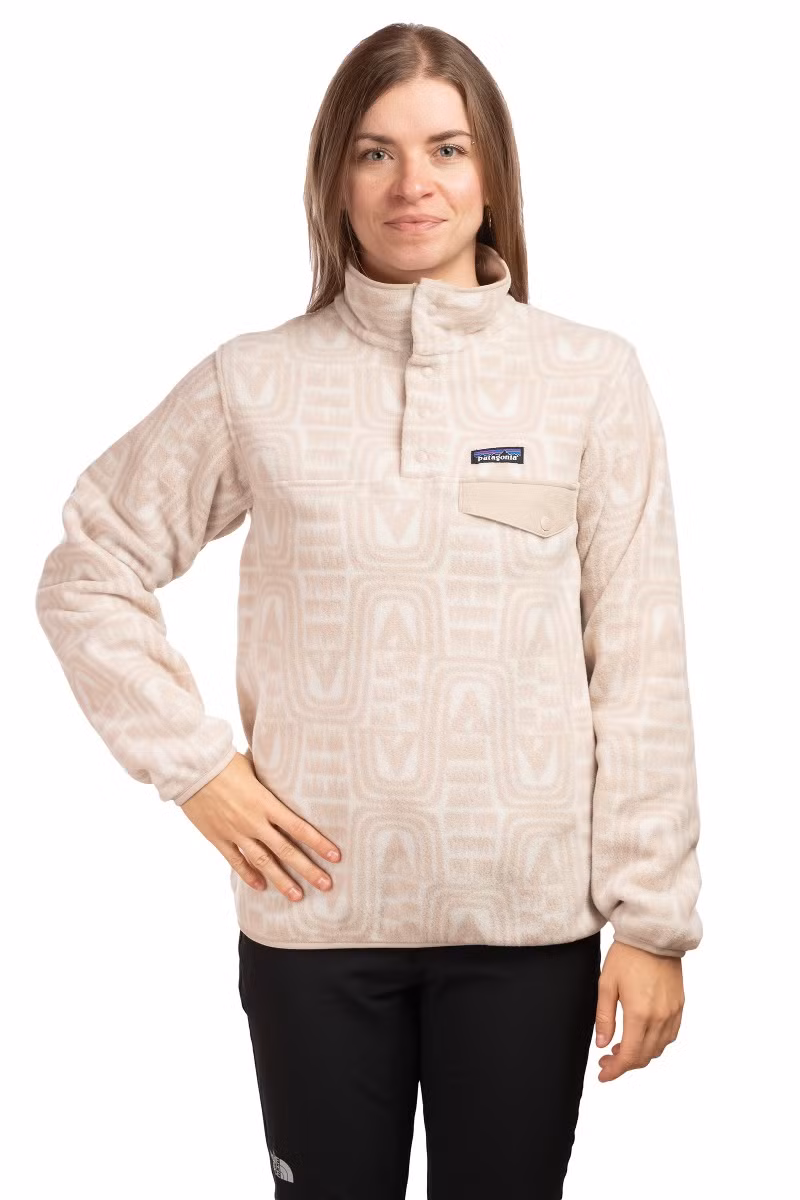 BLUZA LIGHTWEIGHT SYNCHILLA SNAP-T PULLOVER WOMEN-FLOW-DYNO WHITE