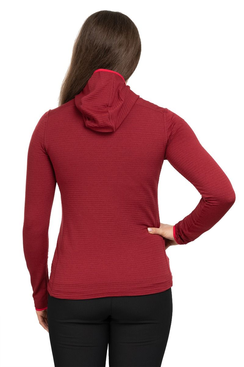 BLUZA LUMIKO HOODED WOMEN-RHUBARB-CAPSICUM