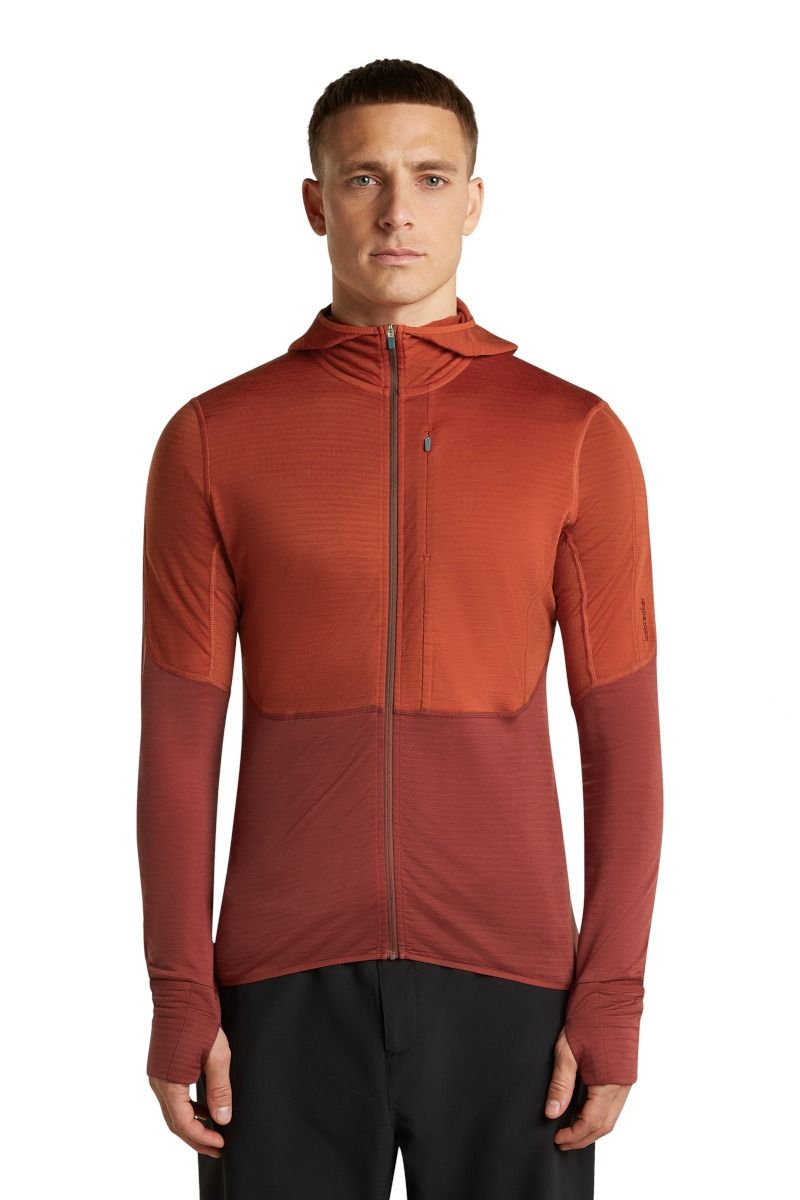 BLUZA MERINO 200 REALFLEECE DESCENDER LS ZIP HOODIE-AGATE-PORT