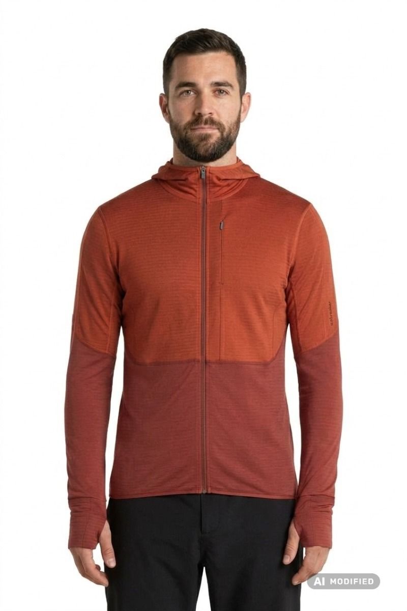 BLUZA MERINO 200 REALFLEECE DESCENDER LS ZIP HOODIE-AGATE-PORT