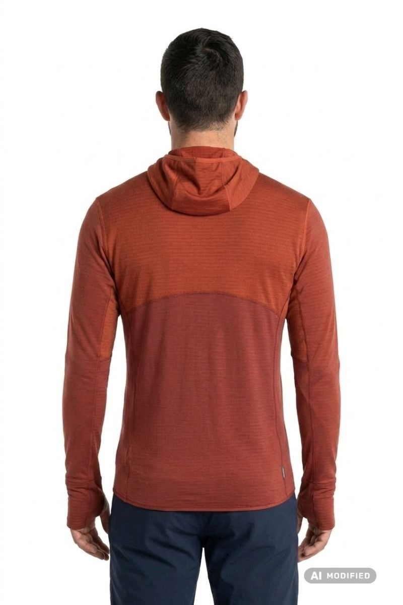 BLUZA MERINO 200 REALFLEECE DESCENDER LS ZIP HOODIE-AGATE-PORT