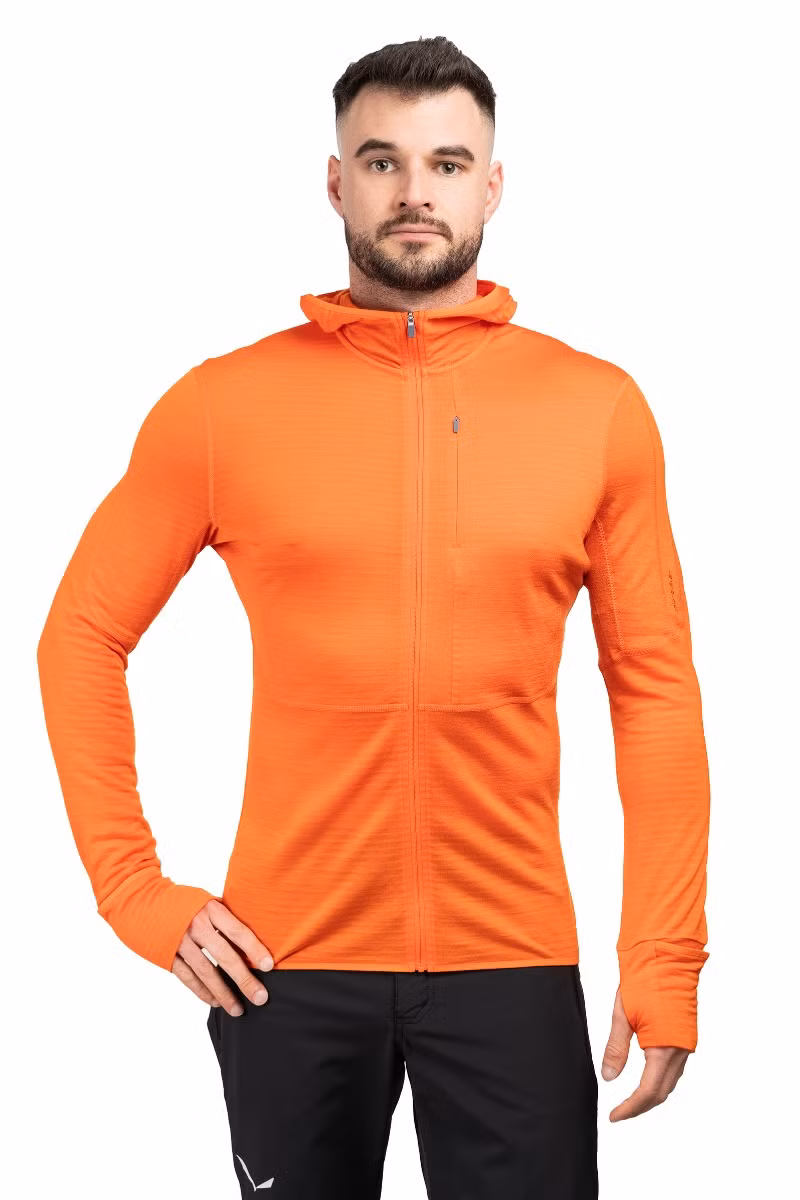 BLUZA MERINO 200 REALFLEECE DESCENDER LS ZIP HOODIE-BLAZE 