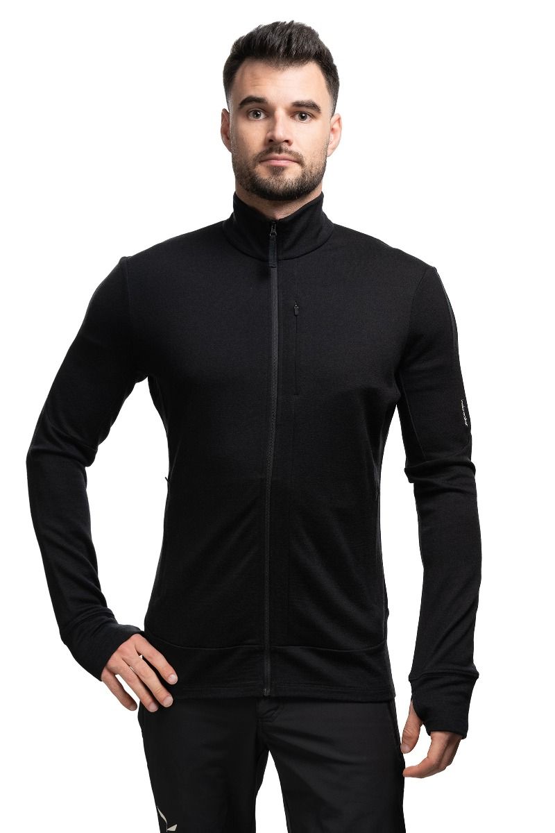 BLUZA MERINO 260 QUANTUM IV LS ZIP-BLACK