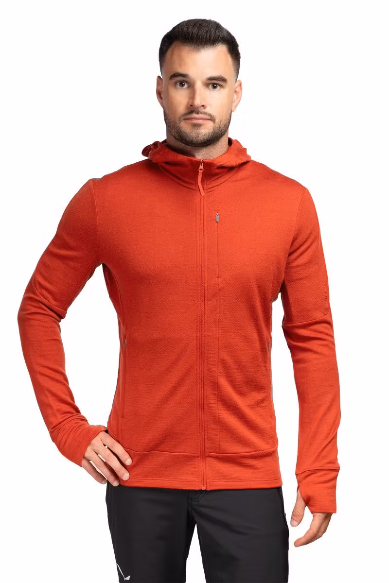 BLUZA MERINO 260 QUANTUM IV LS ZIP HOODIE-AGATE