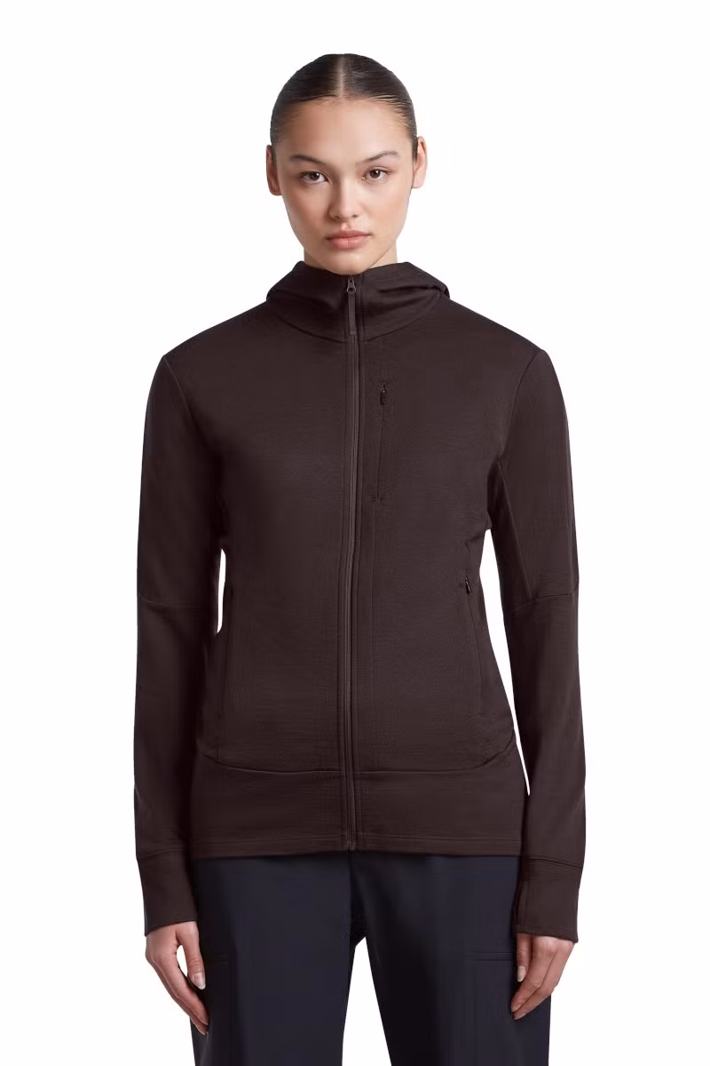 BLUZA MERINO 260 QUANTUM IV LS ZIP HOODIE WOMEN-BITTERSWEET