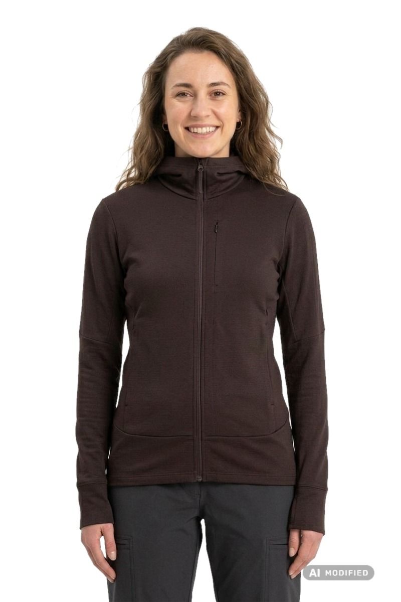 BLUZA MERINO 260 QUANTUM IV LS ZIP HOODIE WOMEN-BITTERSWEET
