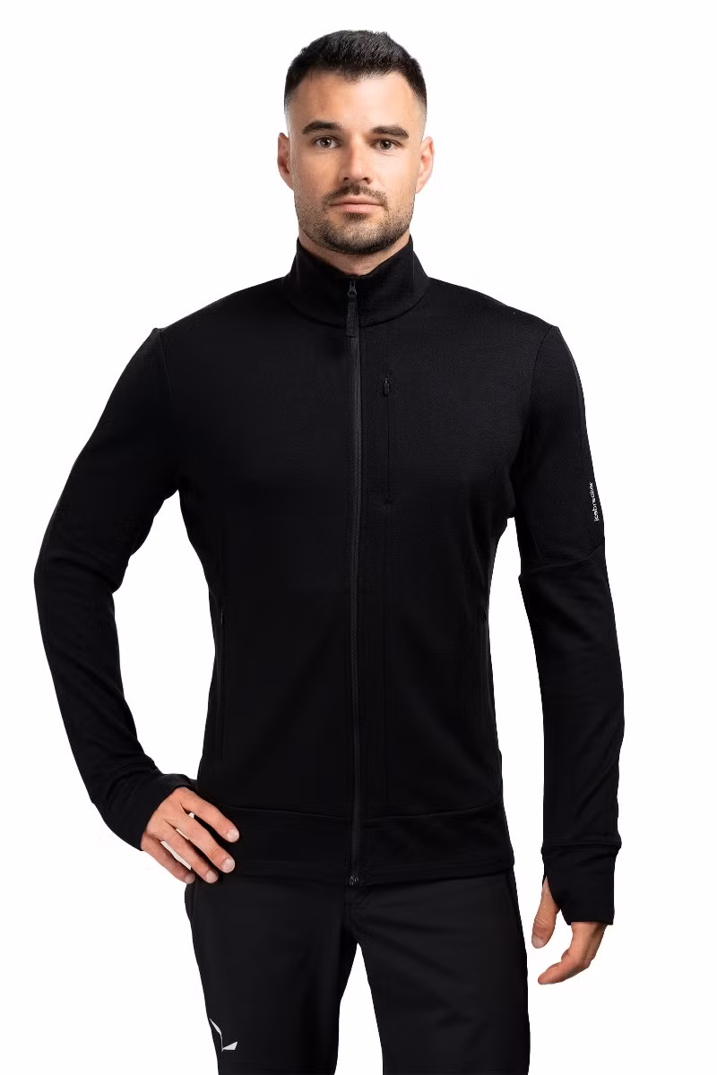BLUZA MERINO 260 QUANTUM LS ZIP-BLACK