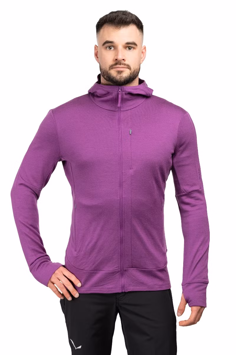 BLUZA MERINO 260 QUANTUM LS ZIP HOODIE-PASSION