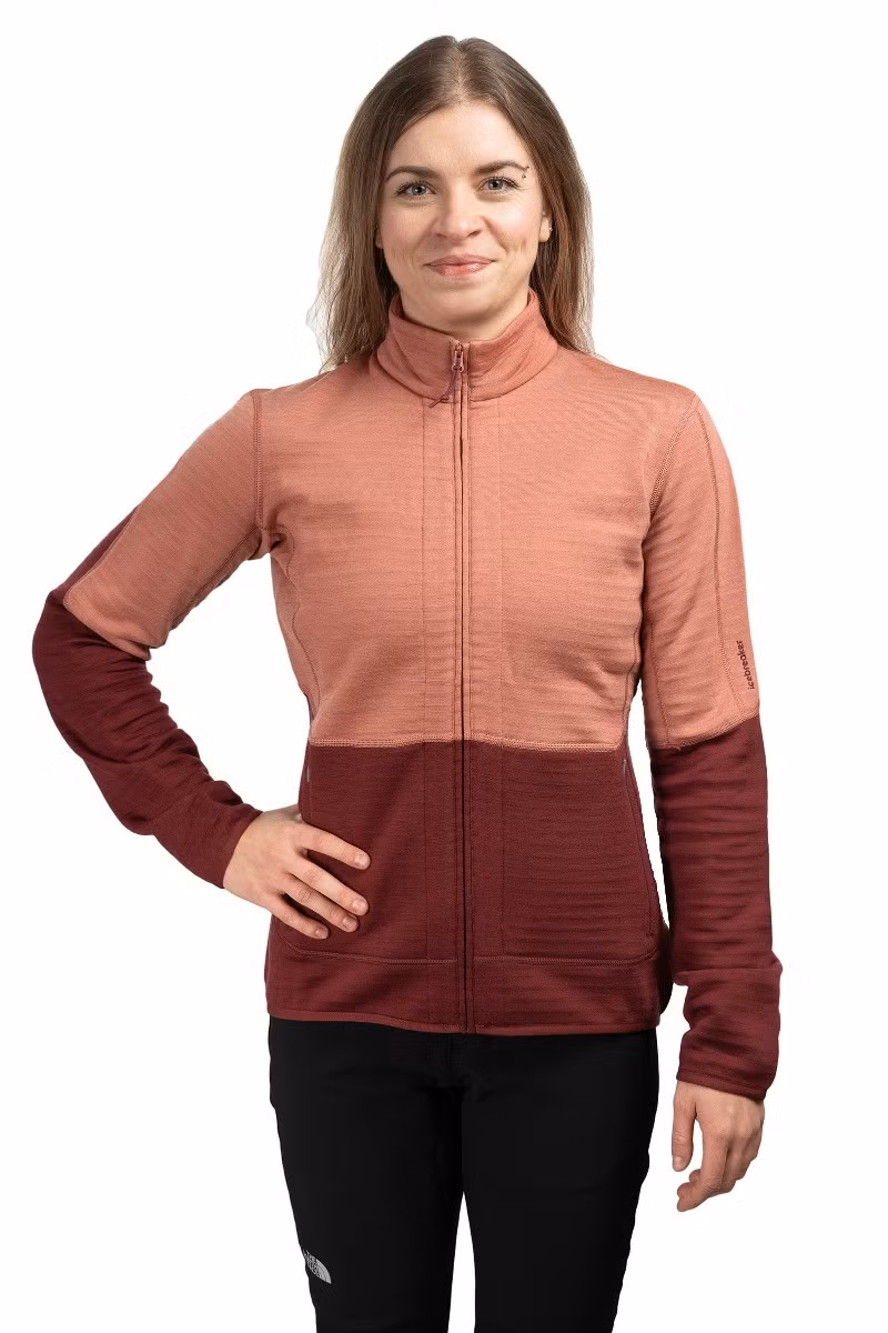 BLUZA MERINO 400 REALFLEECE DESCENDER LS ZIP WOMEN-CEDAR WOOD-PORT-CB