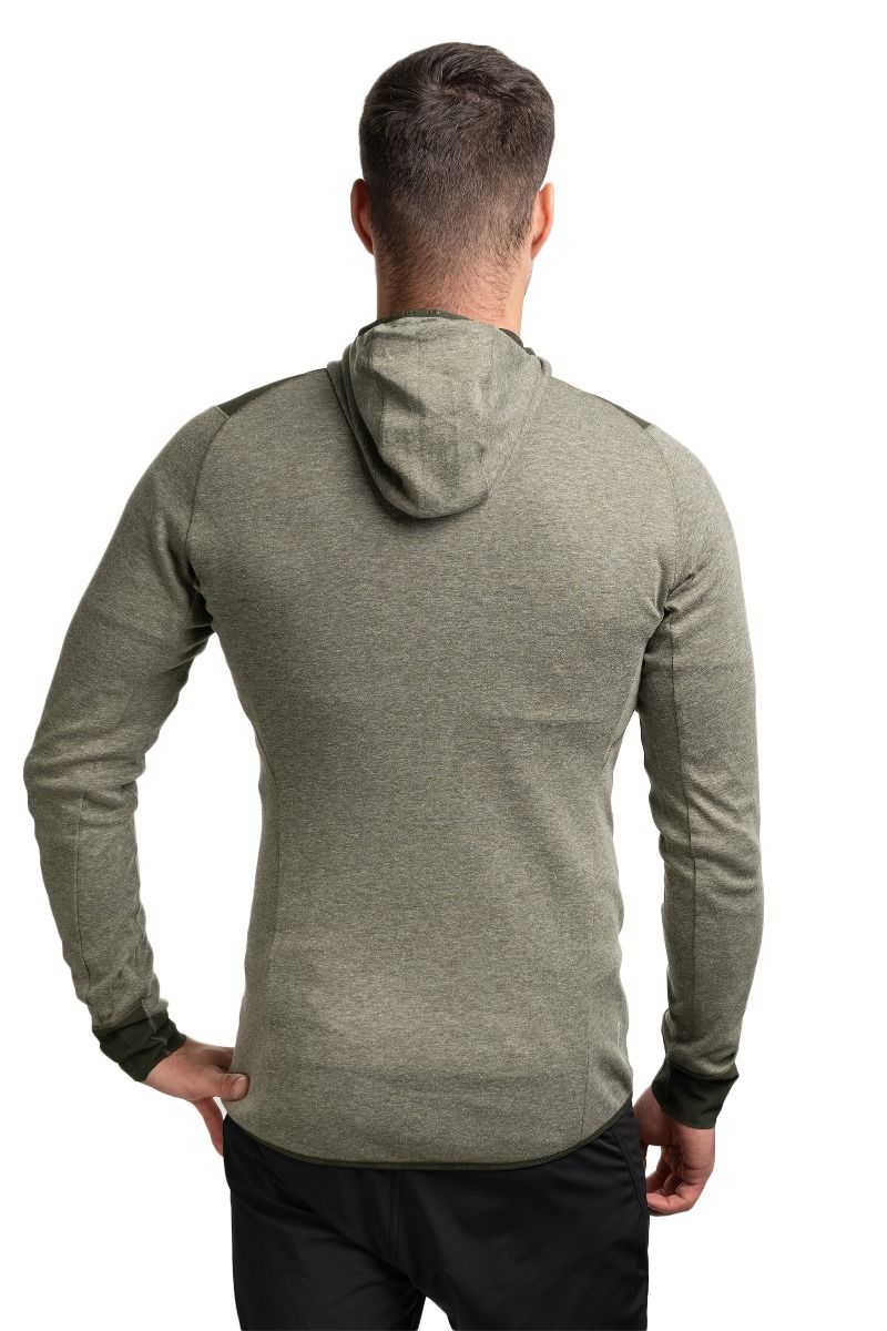 BLUZA PUEZ 2 DRY LS HOOD FULL ZIP TEE-DARK OLIVE MELANGE-0910