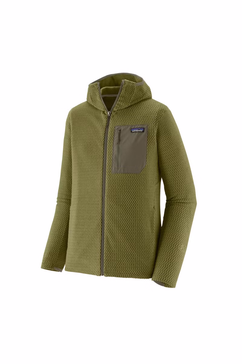 BLUZA R1 AIR FULL-ZIP HOODY-CAPER GREEN