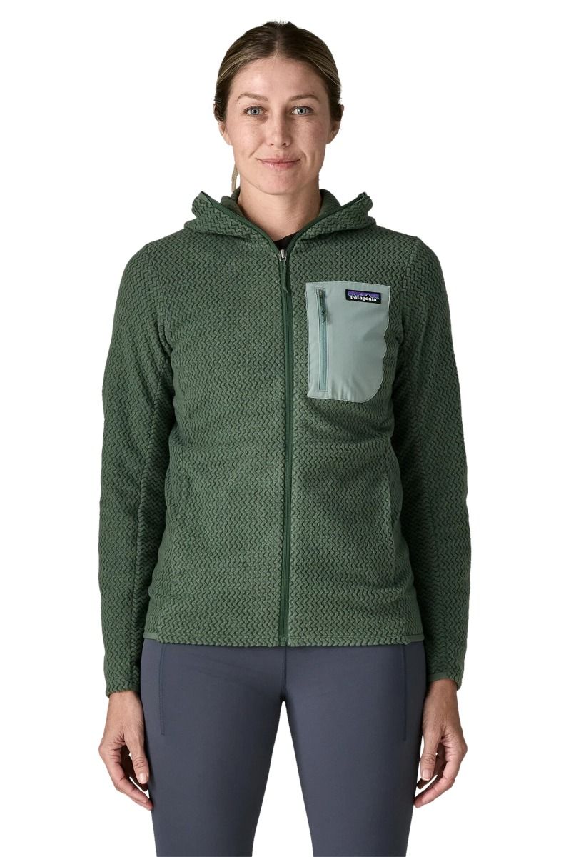 BLUZA R1 AIR FULL-ZIP HOODY WOMEN-CANOPY GREEN
