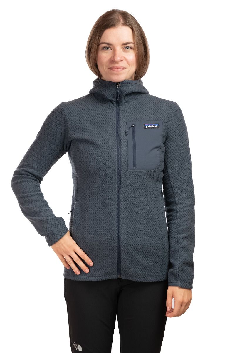 BLUZA R1 AIR FULL-ZIP HOODY WOMEN-SMOLDER BLUE