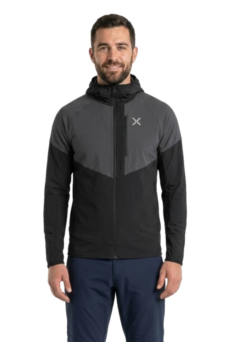 BLUZA SPITZE MAGLIA-BLACK-CHARCOAL GREY