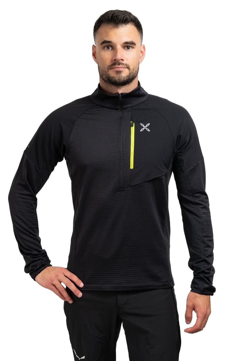 BLUZA THERMAL GRID 2 ANORAK-BLACK-LIME GREEN