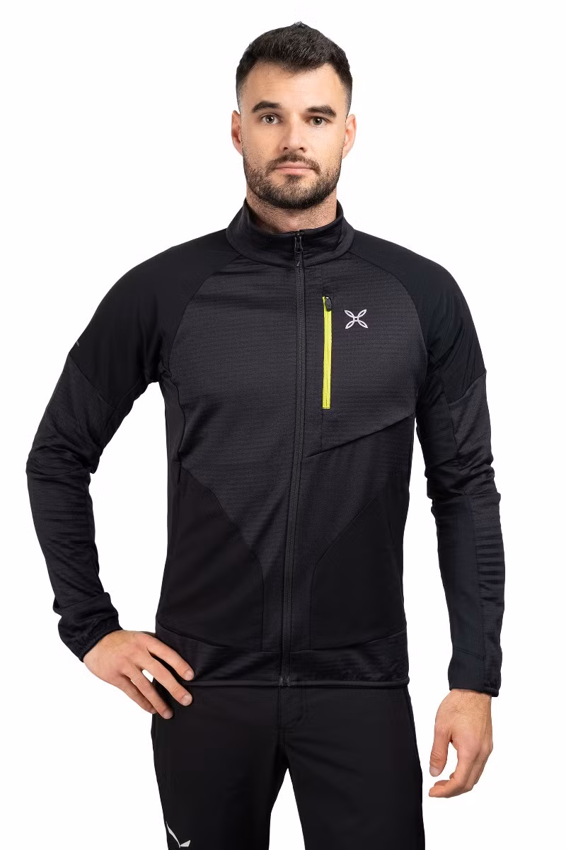 BLUZA THERMAL GRID 2 MAGLIA-BLACK-LIME GREEN