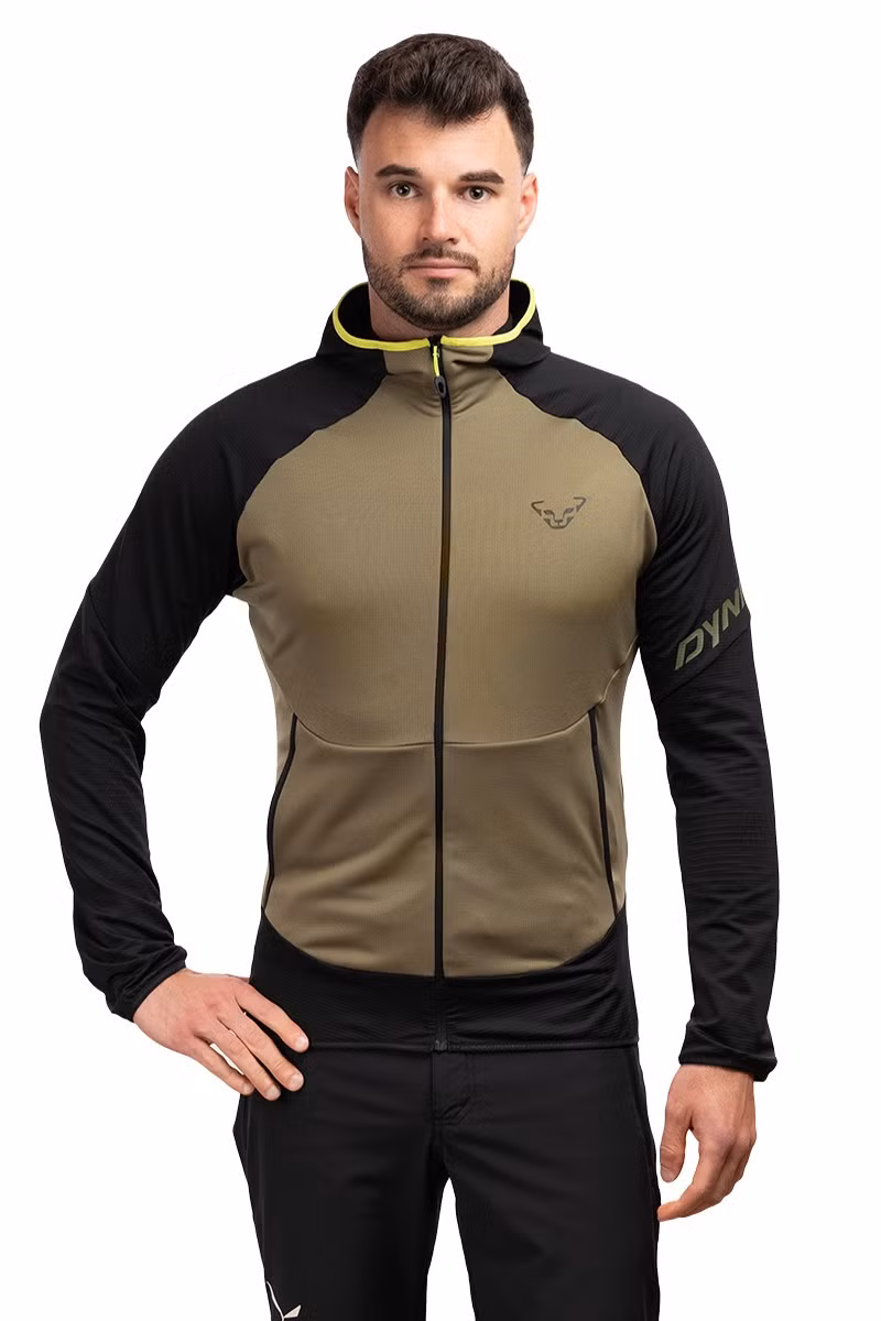 BLUZA TRANSALPER LIGHT POLARTEC HOODY-BLACK OUT MILITARY GREEN-5A40