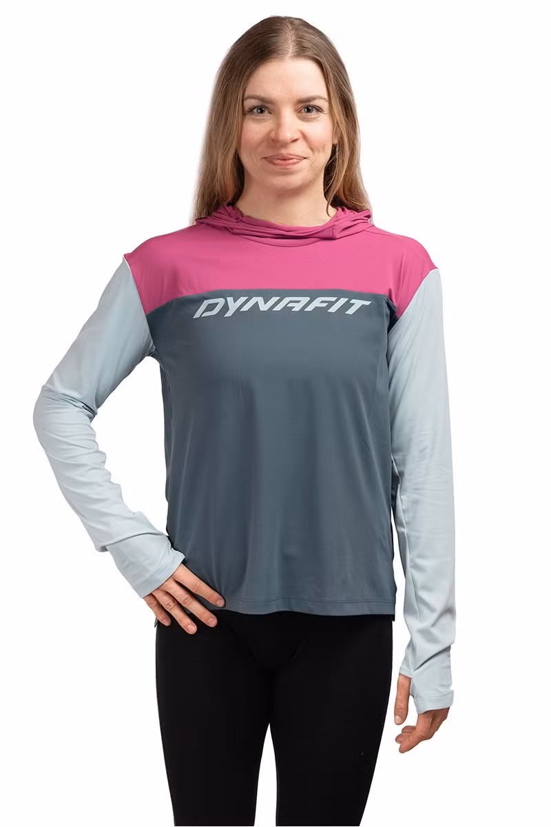 BLUZA TRAVERSE SUN HOODY WOMEN-CINDER MAGENTA-6A50