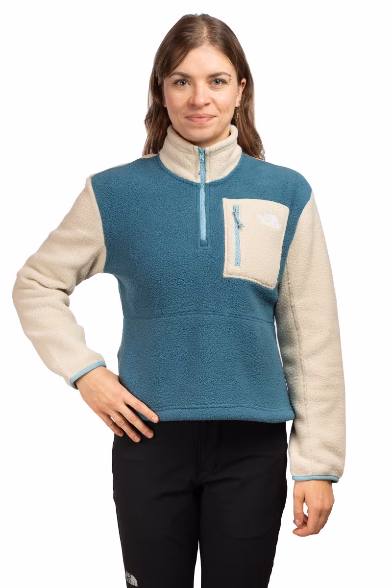 BLUZA YUMIORI 1/4 ZIP WOMEN-SPACE-GRAVEL-BLUE ECLIPSE