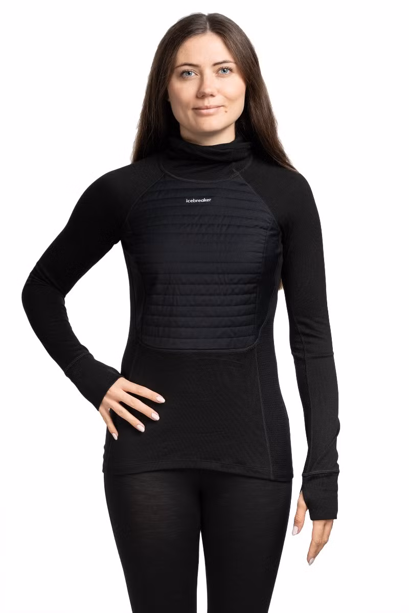 BLUZA ZONEKNIT INSULATED LS HOODIE WOMEN-BLACK