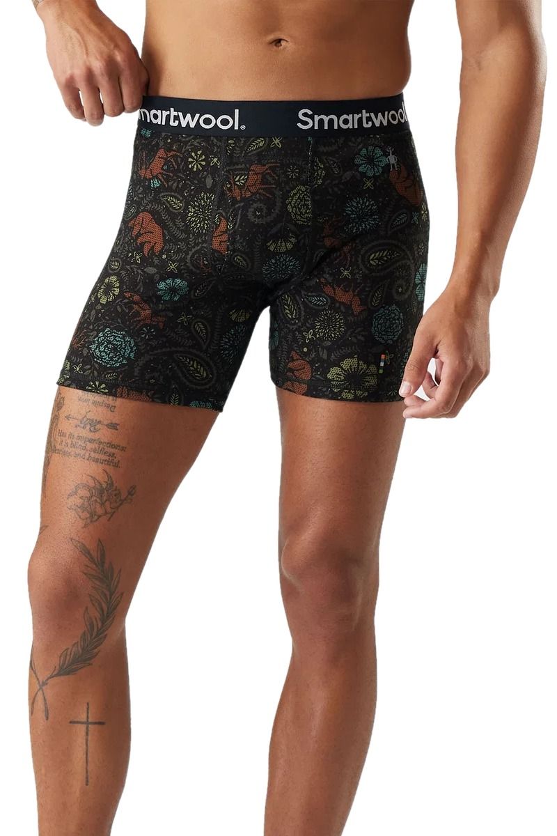 BOKSERKI MERINO PRINT BOXER BRIEF-BLACK PAISLEY