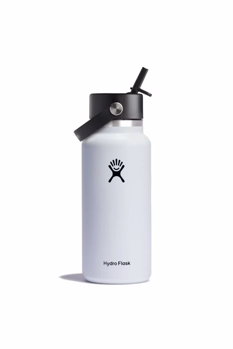 BUTELKA WIDE MOUTH FLEX STRAW CAP 32 OZ / 946 ML-WHITE