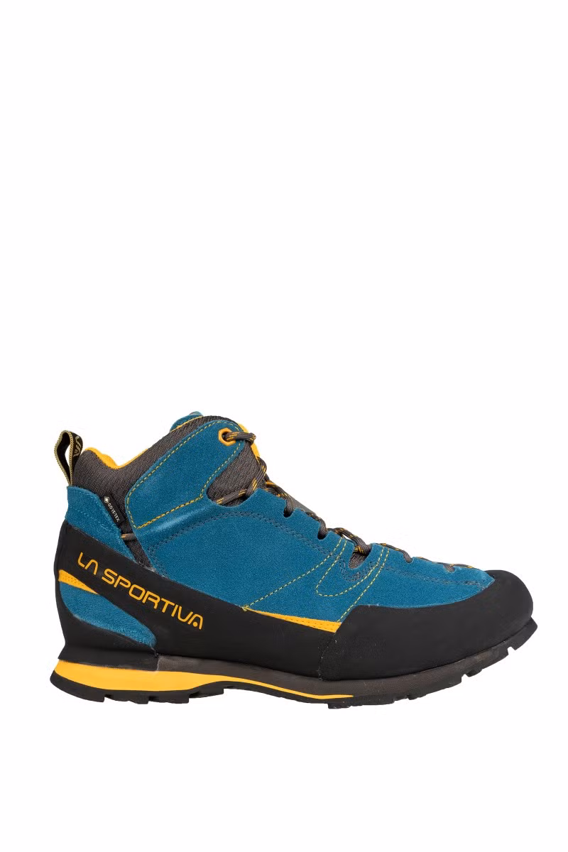 BUTY BOULDER X MID-BLUE-YELLOW TREKKINGOWE MĘSKIE