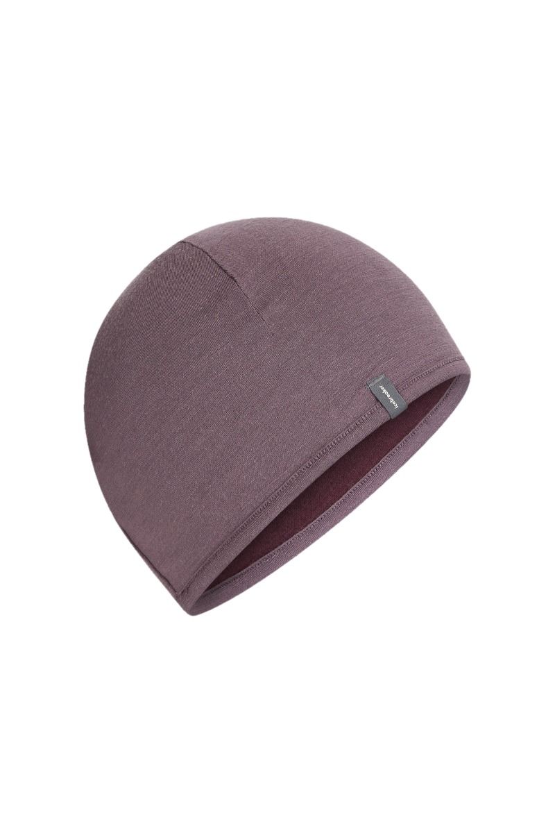 CZAPKA MERINO 200 OASIS REVERSE-DK BERRY-GREY PLUM