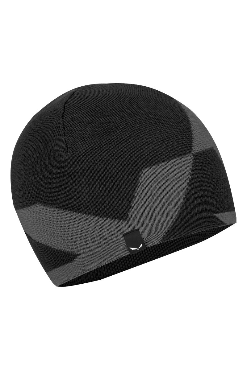 CZAPKA PURE REVERSIBLE WOOL BEANIE-BLACK OUT-0730