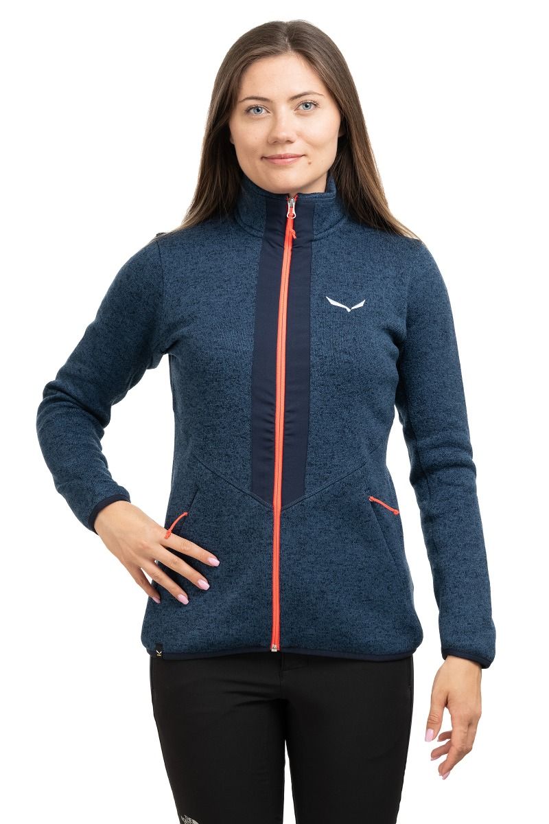 BLUZA ROCCA 2 PL FULL ZIP WOMEN-NAVY BLAZER MELANGE-6080