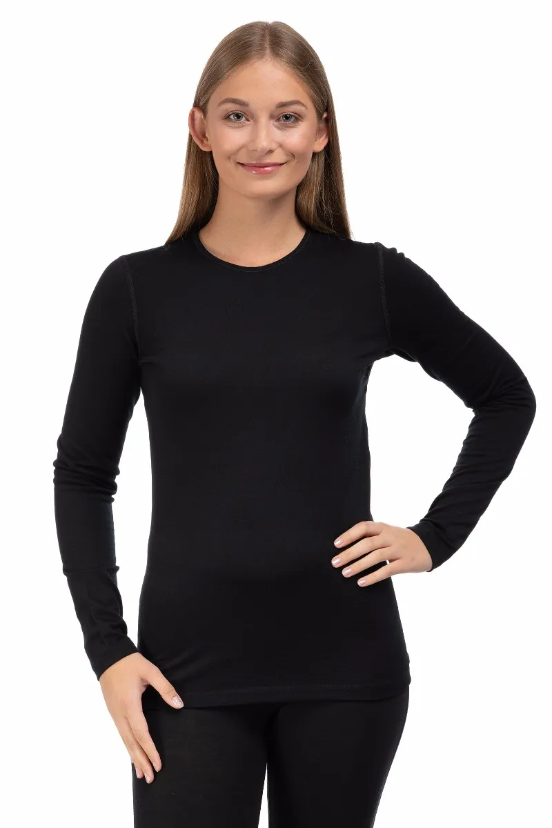 KOSZULKA DAMSKA ICEBREAKER 200 OASIS LS CREWE WOMEN - BLACK