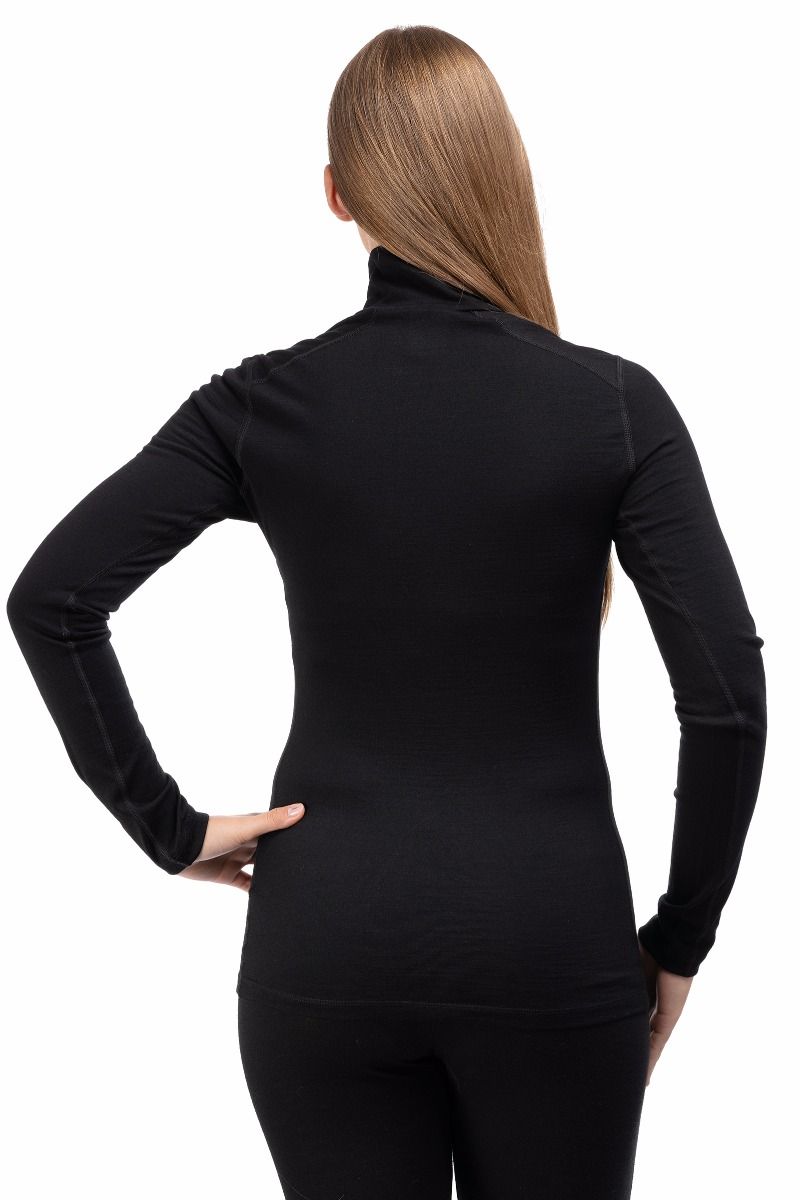 KOSZULKA 200 OASIS LS HALF ZIP WOMEN-BLACK