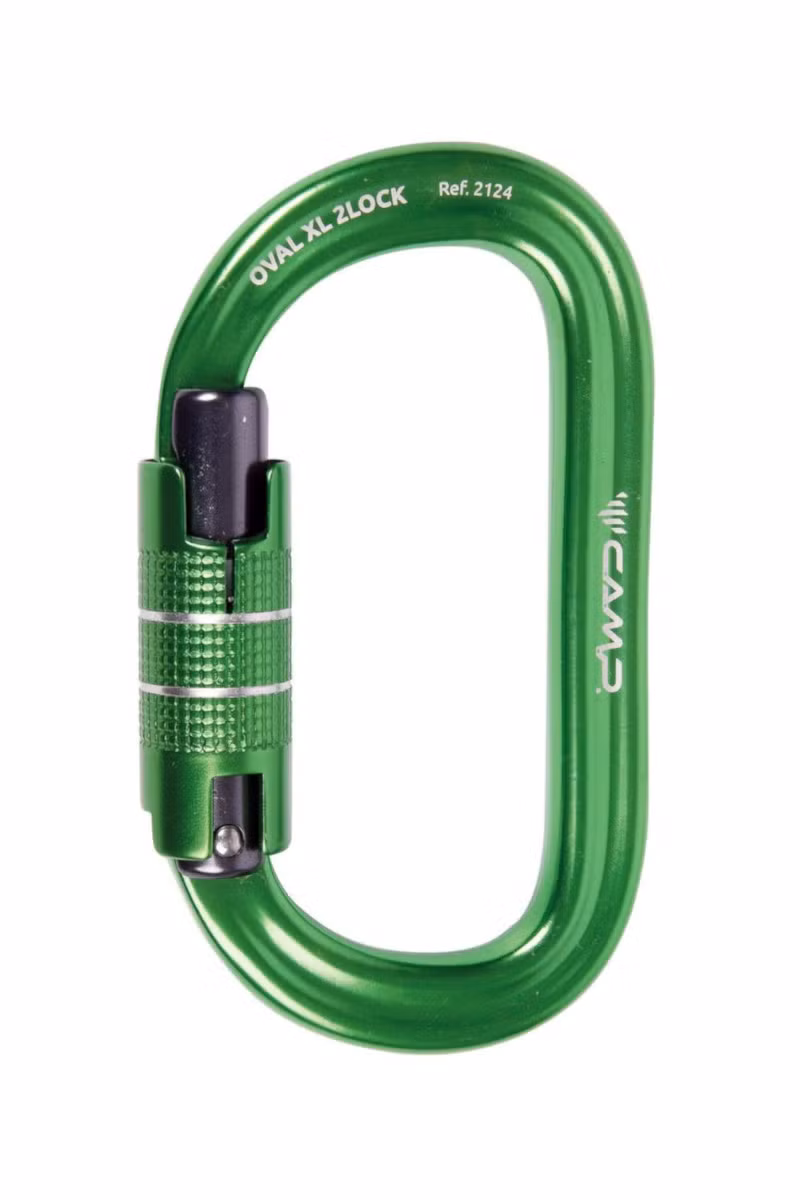 KARABINEK OVAL XL 2LOCK-GREEN