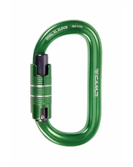 KARABINEK OVAL XL 2LOCK-GREEN