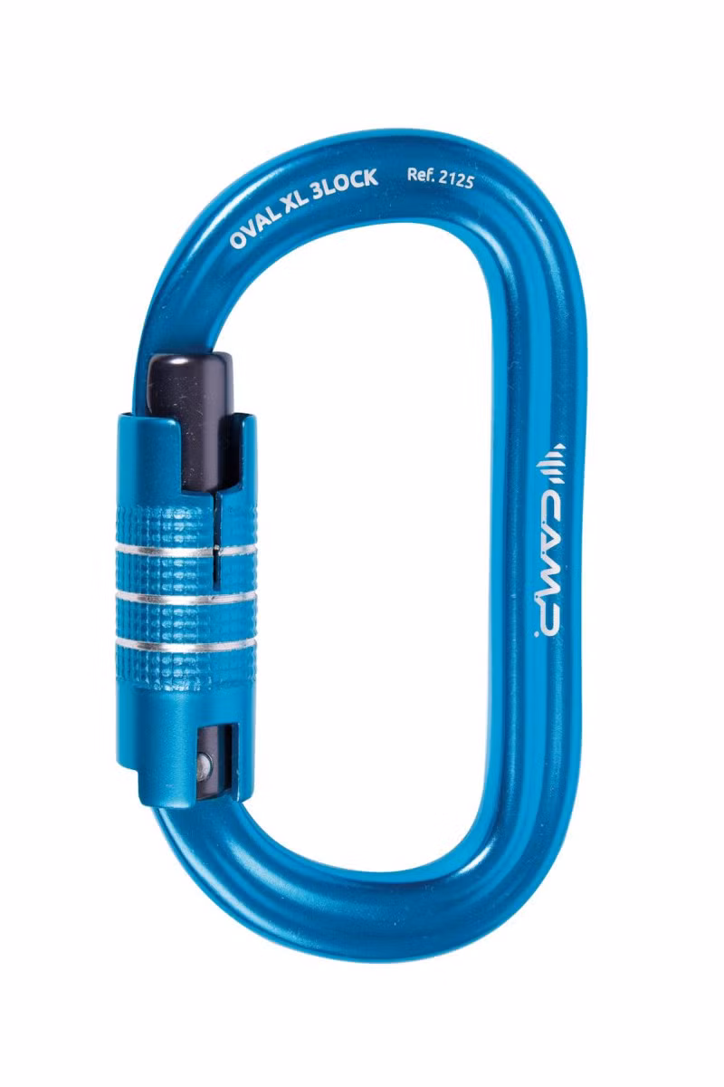KARABINEK OVAL XL 3LOCK-BLUE